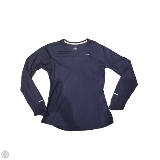 Athletic Top Long Sleeve Collar By Nike In Purple, Size: L