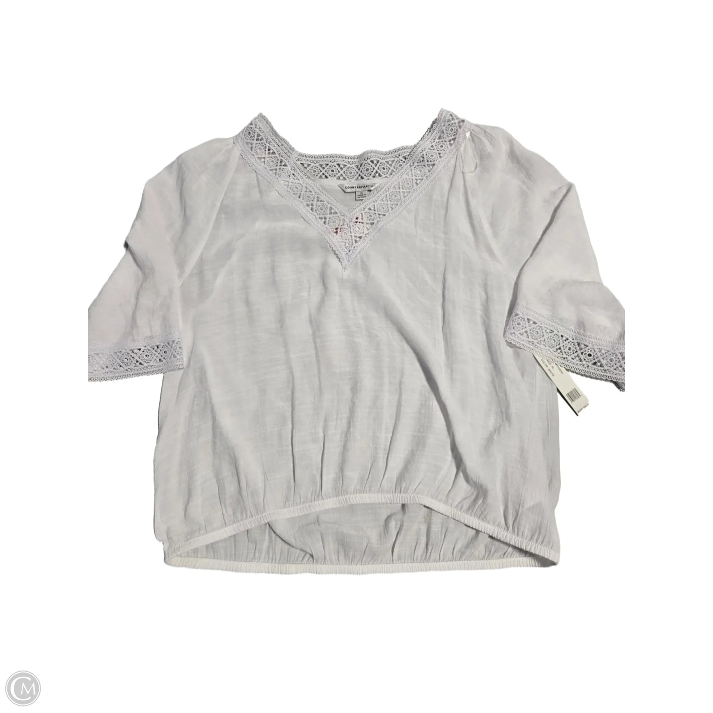 Top Short Sleeve By Counterparts In White, Size: Xl