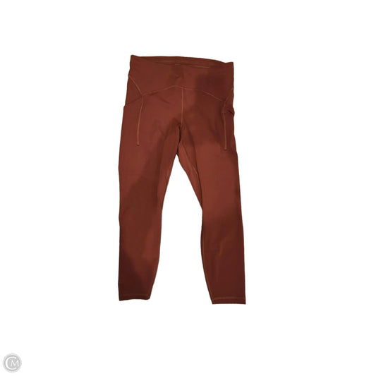 Athletic Leggings By Lululemon In Orange, Size: 12
