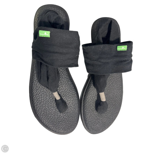 Sandals Flats By Sanuk In Black, Size: 8.5