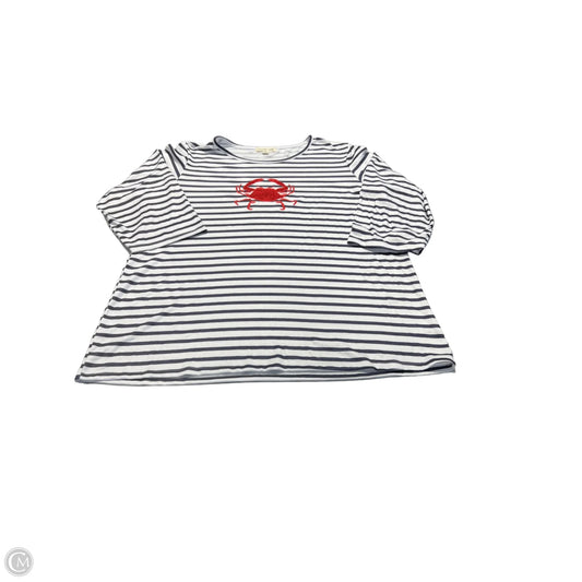 Top 3/4 Sleeve By Cmc In Striped Pattern, Size: Xxl