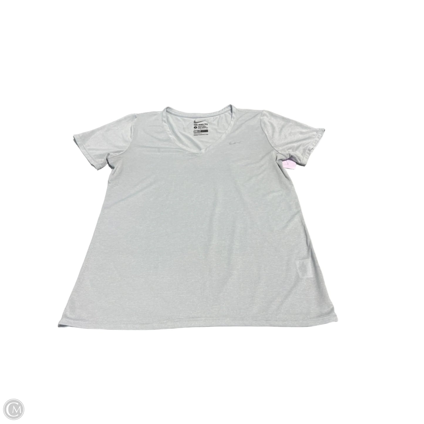 Athletic Top Short Sleeve By Nike In Grey, Size: L