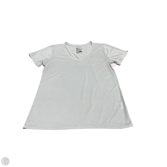 Athletic Top Short Sleeve By Nike In Grey, Size: L