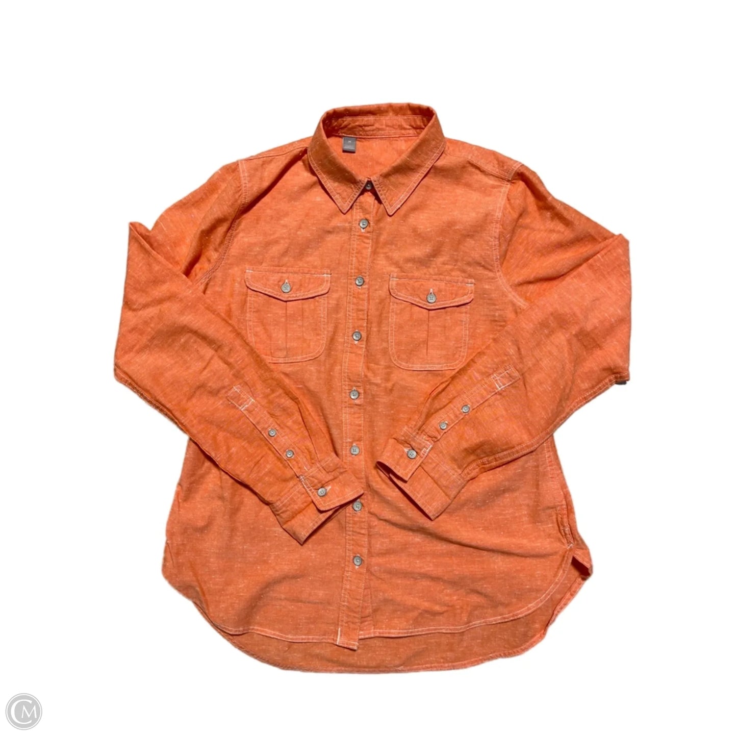 Top Long Sleeve By Cmc In Orange, Size: M