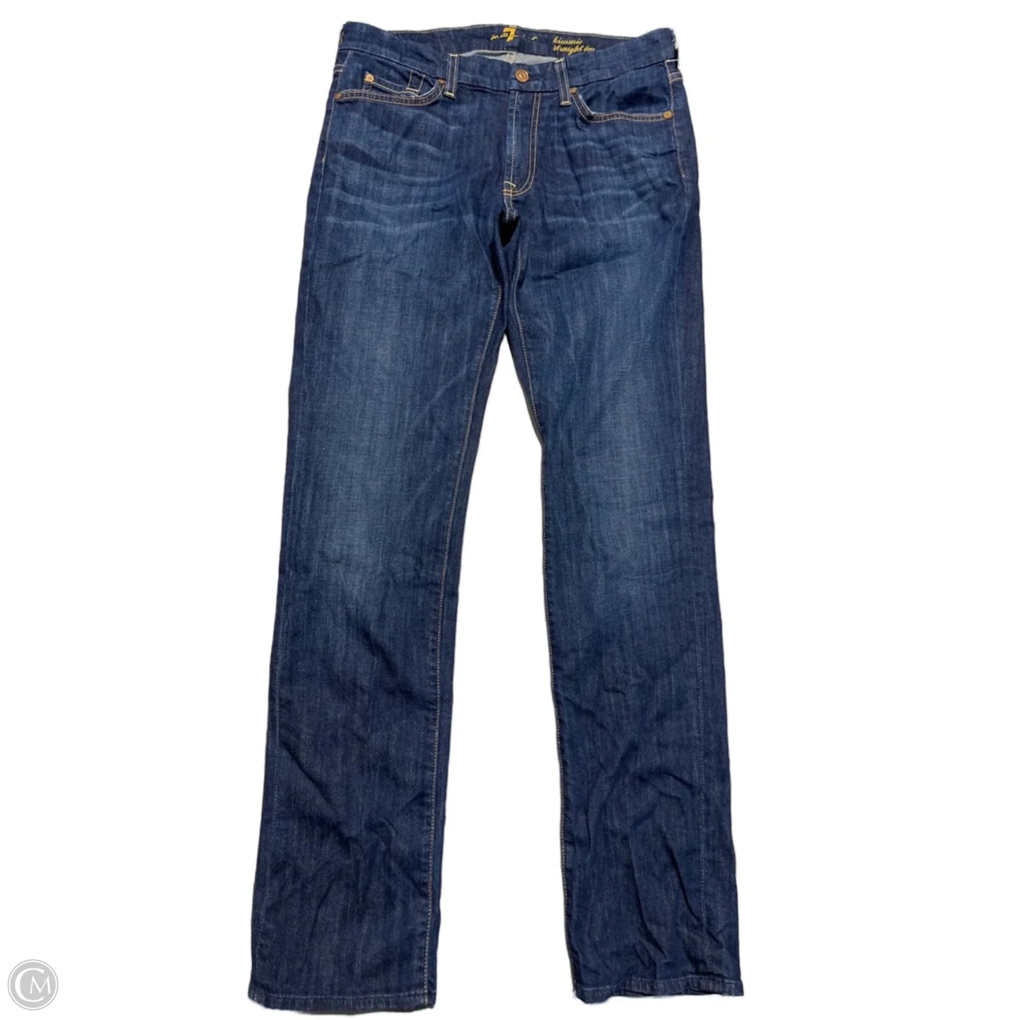Jeans Straight By 7 For All Mankind In Blue Denim, Size: 12