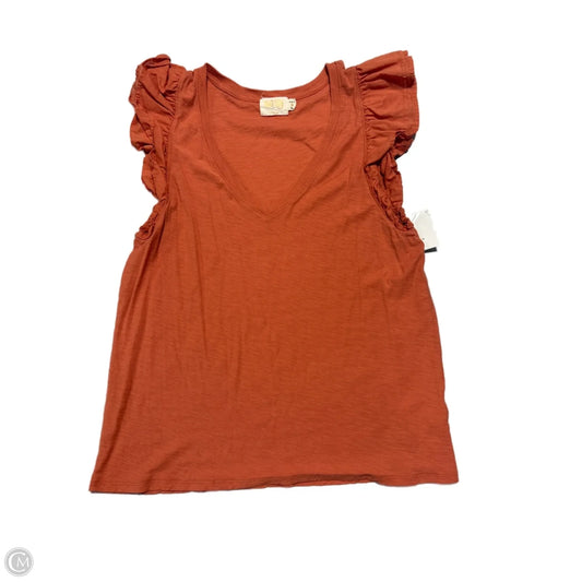 Blouse Short Sleeve By Nation In Orange, Size: M
