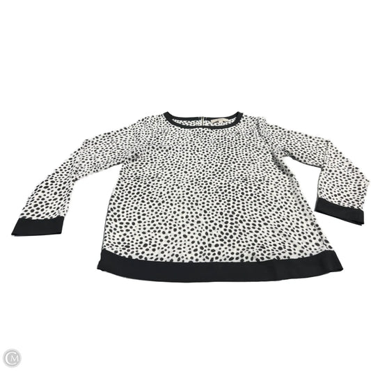 Blouse Long Sleeve By Loft In Polkadot Pattern, Size: M