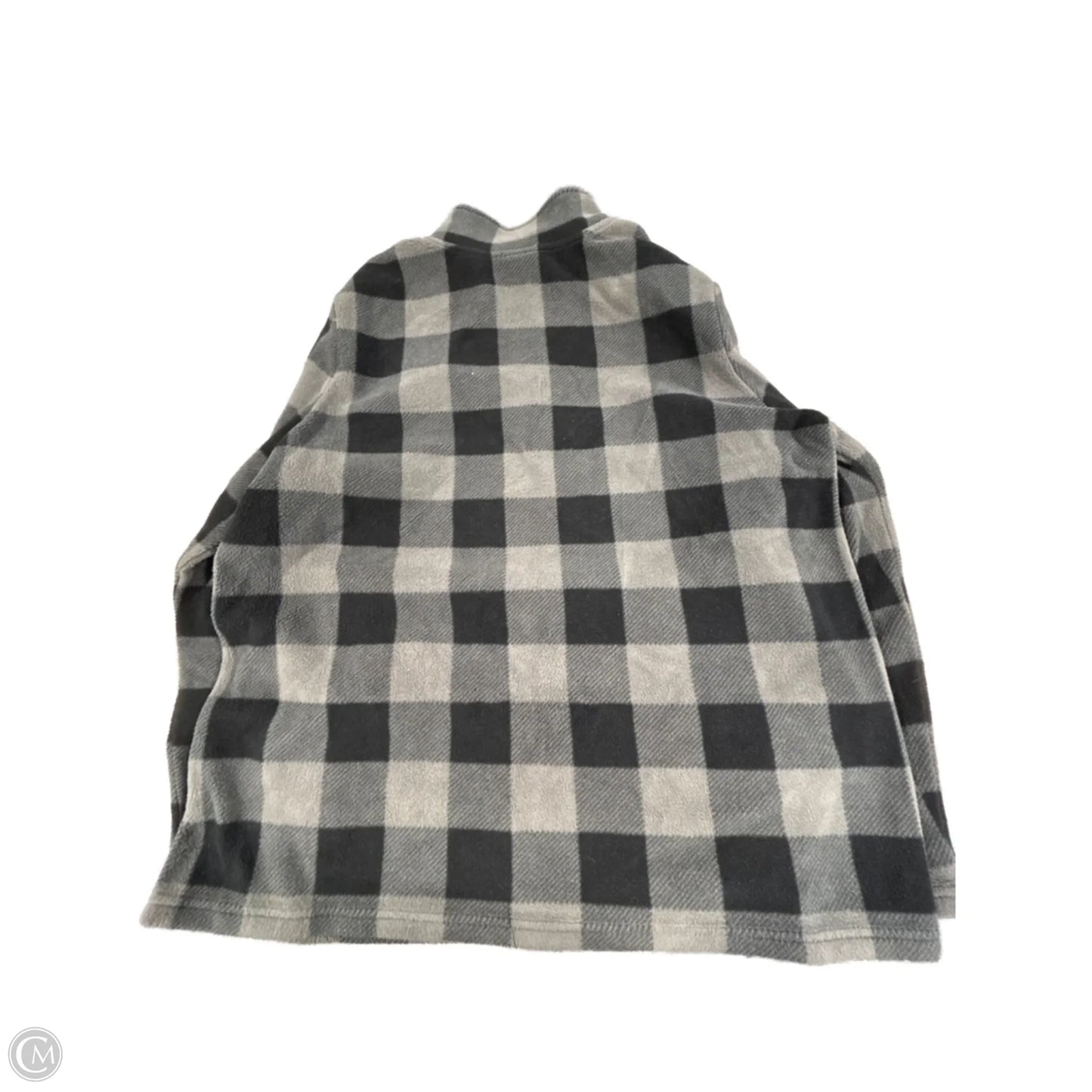 Jacket Fleece By Denim And Company In Plaid Pattern, Size: L
