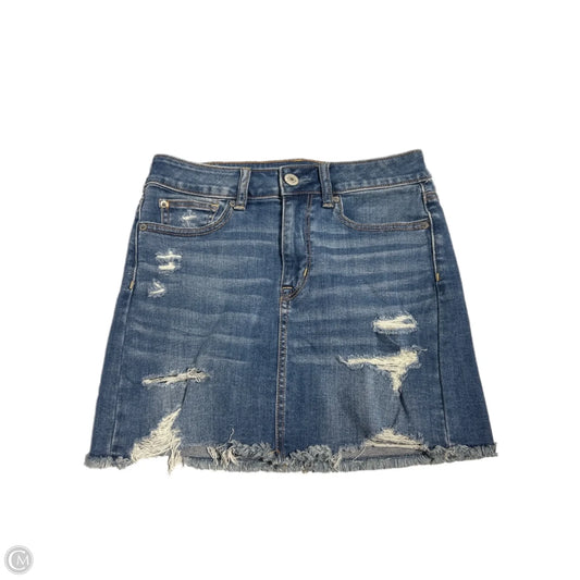 Skirt Mini & Short By American Eagle In Blue Denim, Size: 4