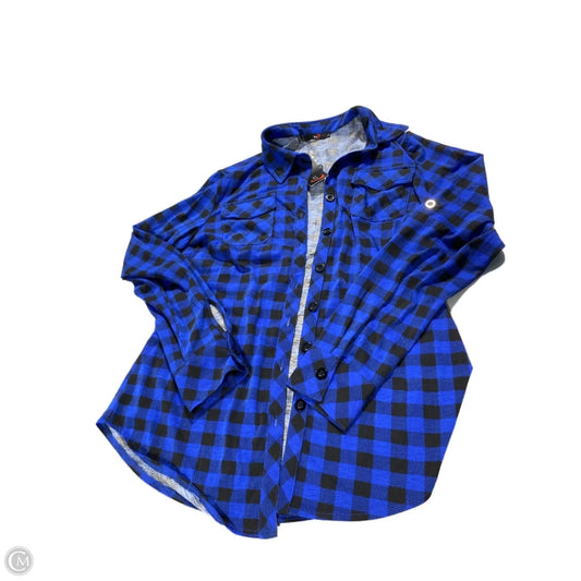 Top Long Sleeve By Cmc In Blue, Size: L