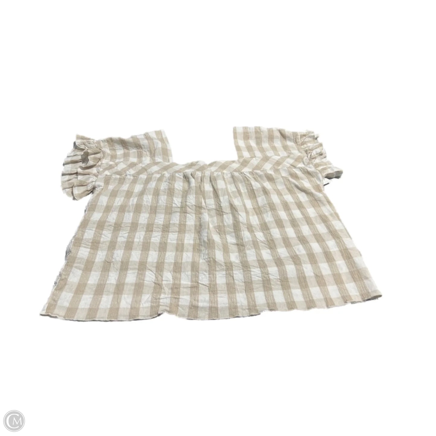 Top Short Sleeve By Tribal In Plaid Pattern, Size: Xl