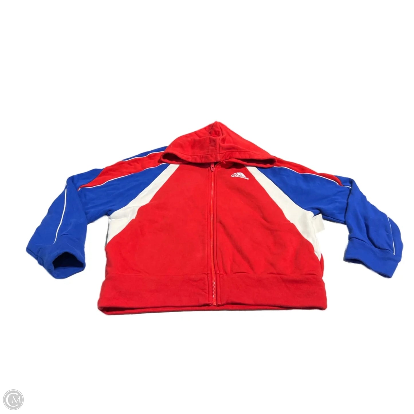 Sweatshirt Hoodie By Adidas In Red & White, Size: L