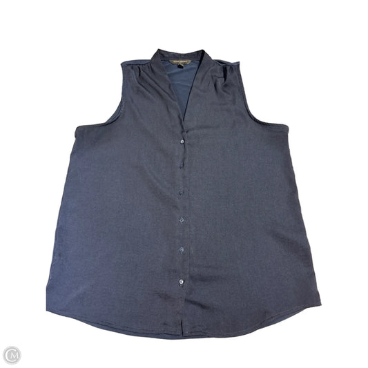 Blouse Sleeveless By Banana Republic In Navy, Size: M
