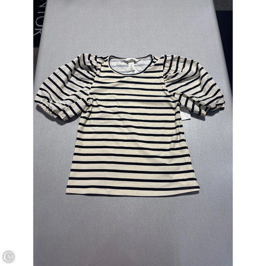Top Short Sleeve Basic By H&m In Striped Pattern, Size: S