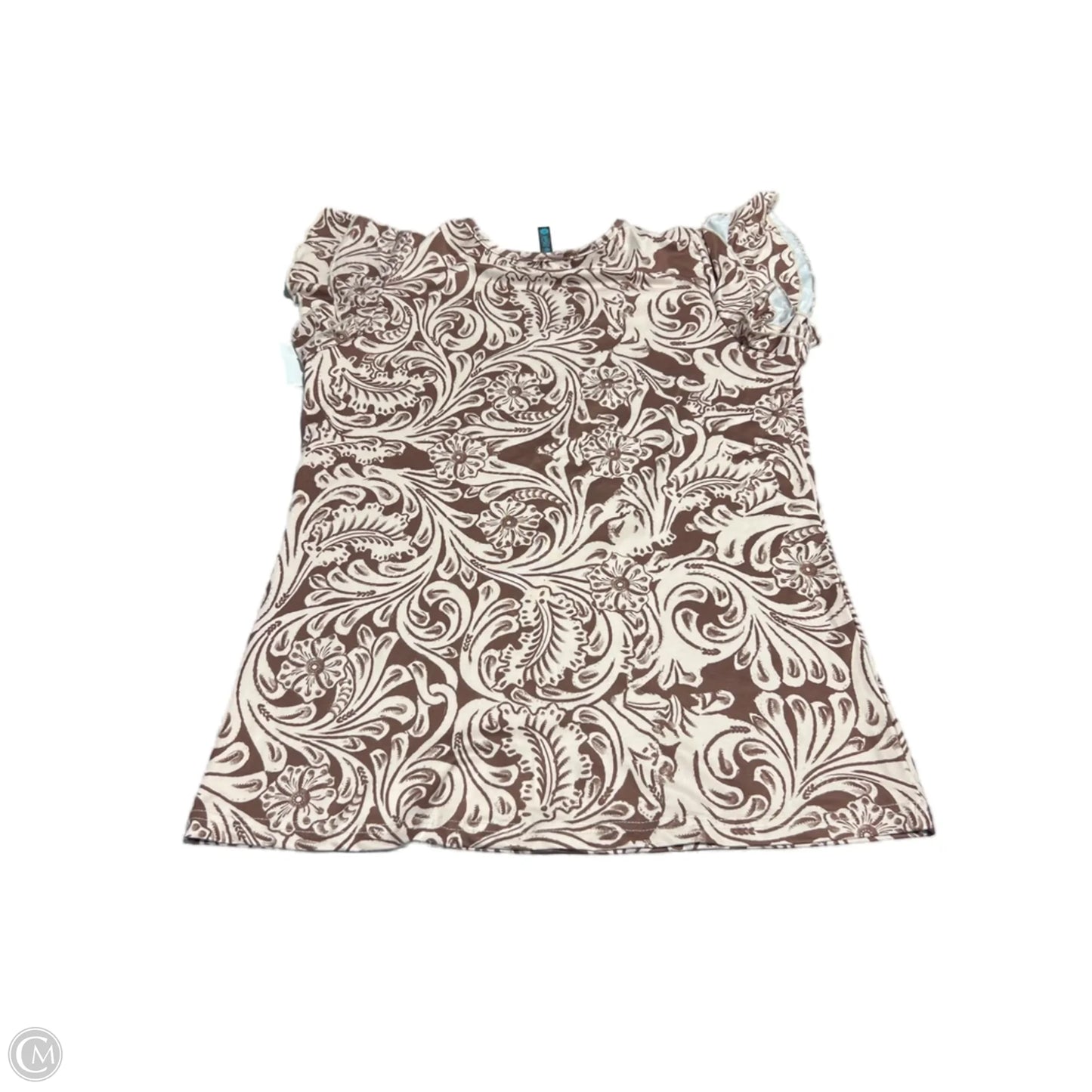 Top Short Sleeve By Cmc In Brown, Size: S