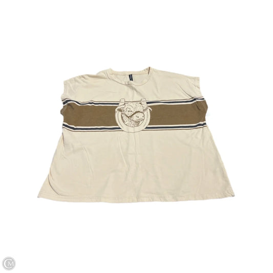 Top Short Sleeve By Cmc In Tan, Size: S