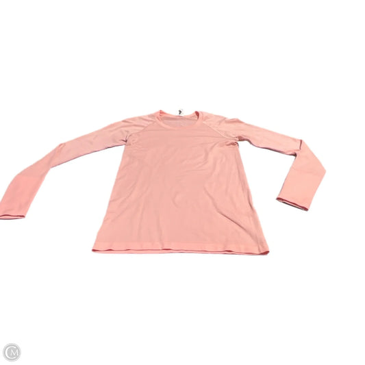 Athletic Top Long Sleeve Collar By Lululemon In Peach, Size: 8