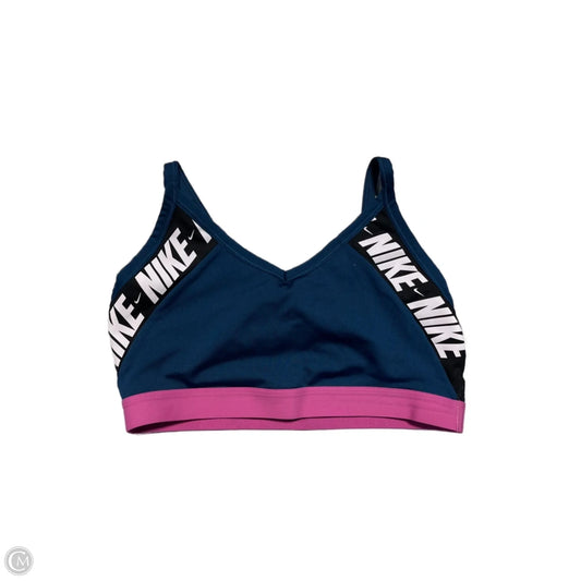 Athletic Bra By Nike In Blue & Pink, Size: L