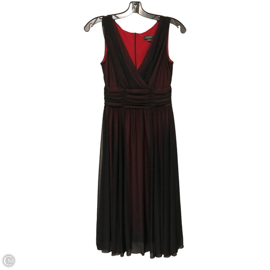 Dress Casual Midi By Dressbarn In Black & Red, Size: M