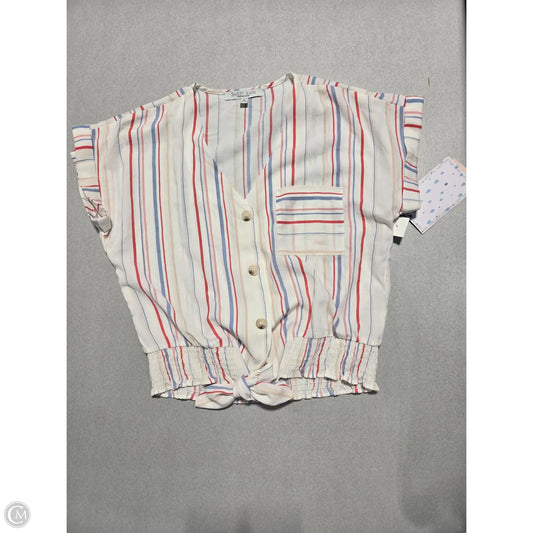 Top Short Sleeve By Sweet Rain In Striped Pattern, Size: M
