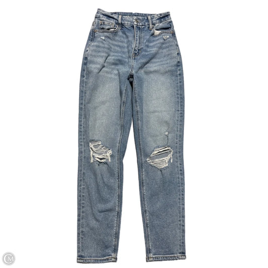 Jeans Straight By American Eagle In Blue Denim, Size: 0