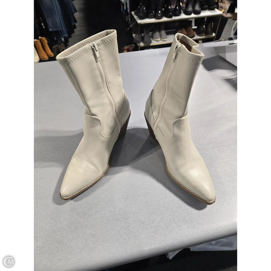 Boots Ankle Heels By Universal Thread In Cream, Size: 7