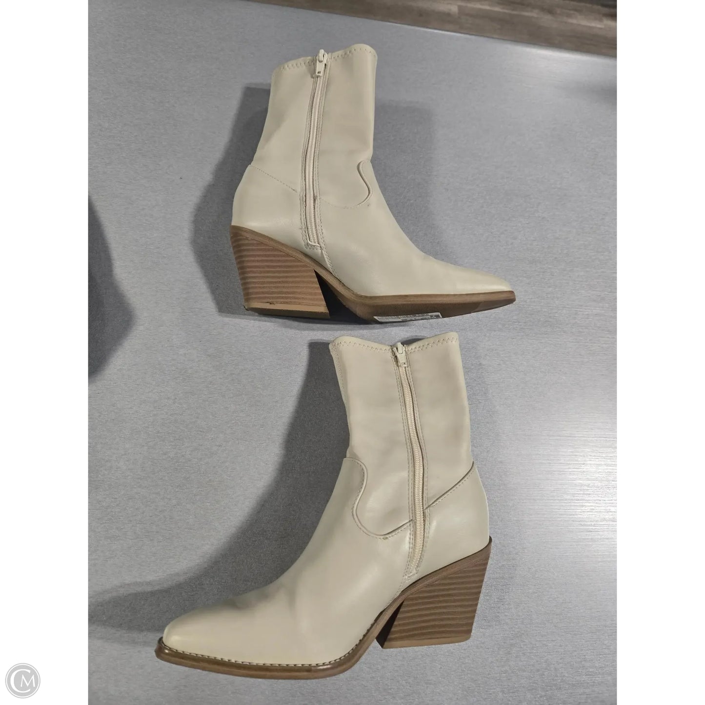Boots Ankle Heels By Universal Thread In Cream, Size: 7