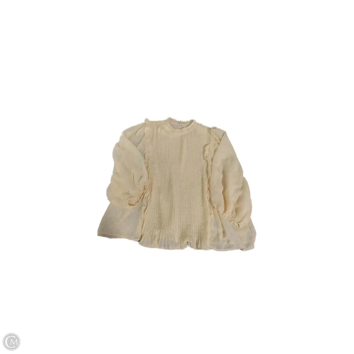 Top Long Sleeve By Wishlist In Cream, Size: M