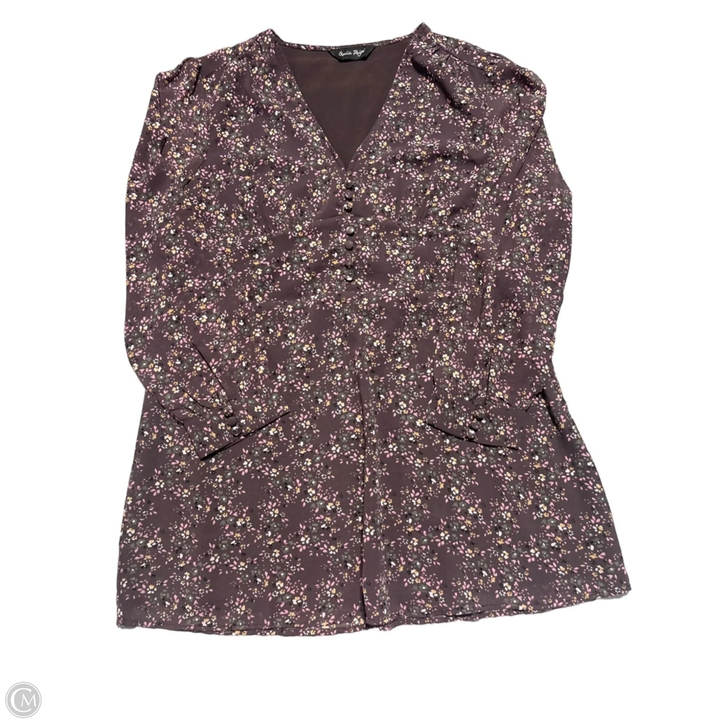Blouse Long Sleeve By Charlie Paige In Purple, Size: Xl