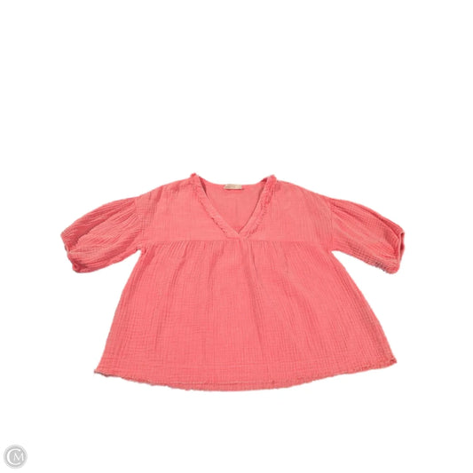 Top Short Sleeve By New In In Coral, Size: S