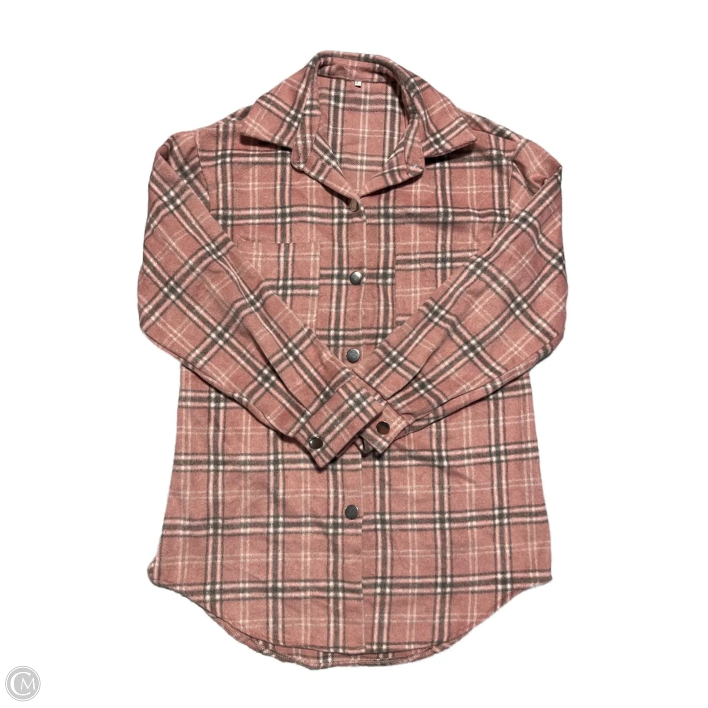 Jacket Shirt By Cme In Pink, Size: L