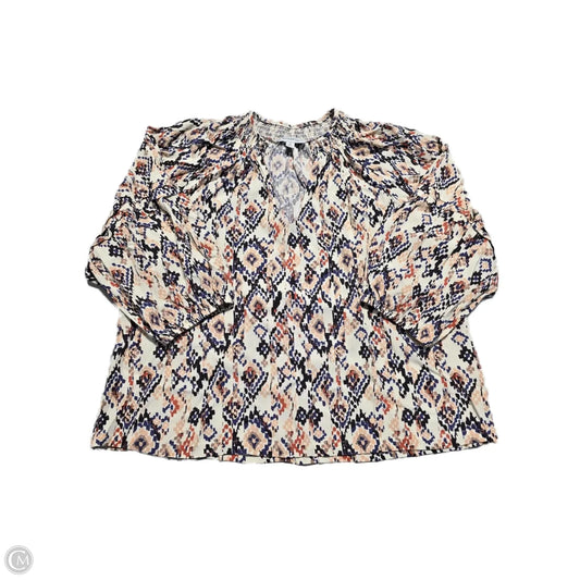 Blouse 3/4 Sleeve By Evereve In Multi-colored, Size: M