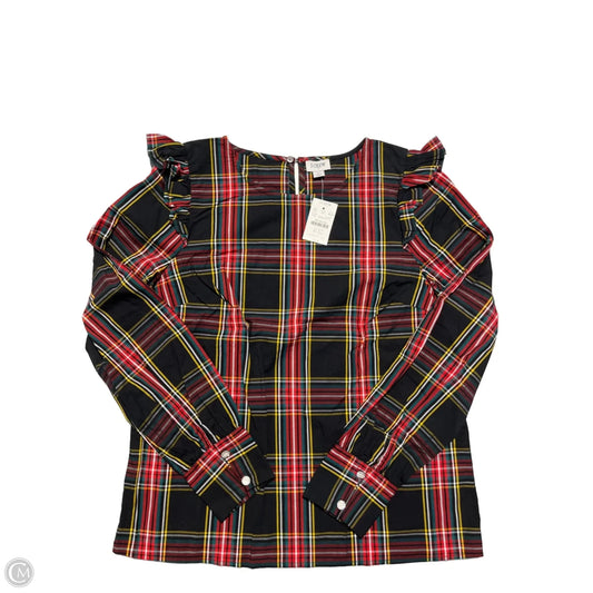 Top Long Sleeve By J. Crew In Plaid Pattern, Size: S