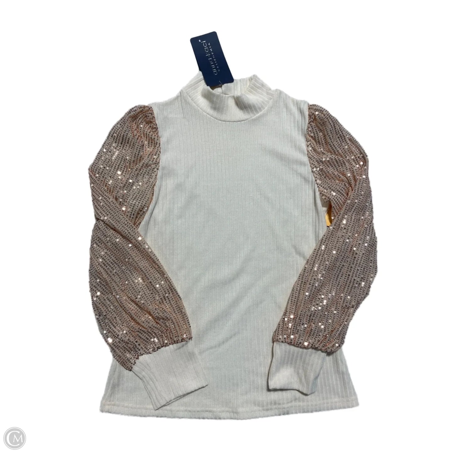 Top Long Sleeve By Cmb In Cream, Size: S