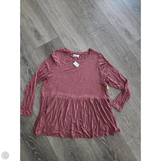 Top Long Sleeve Basic By Maurices In Copper, Size: 1x