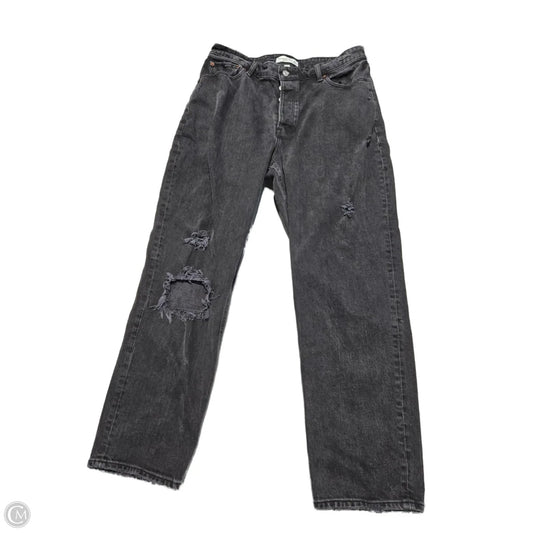 Jeans Straight By Abercrombie And Fitch In Black Denim, Size: 14