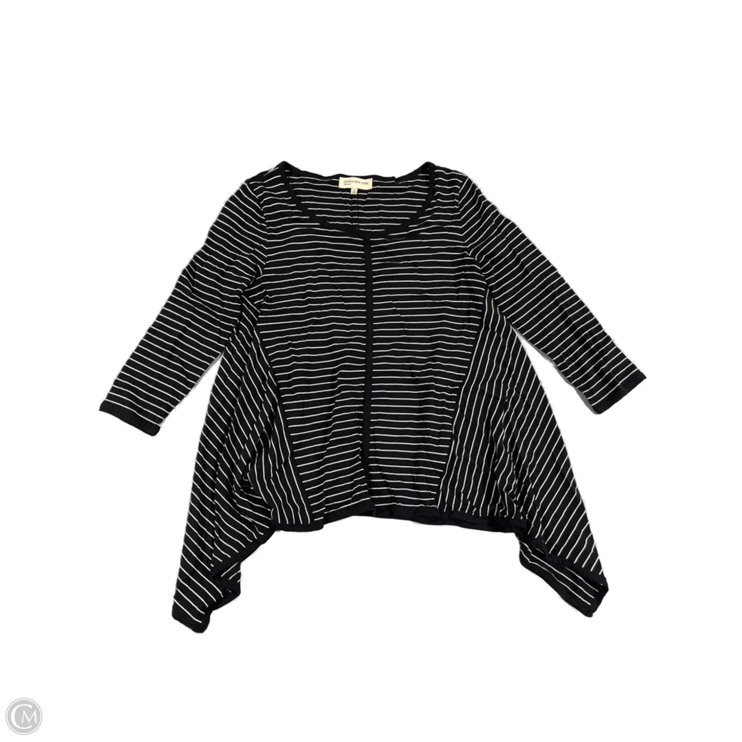Top Long Sleeve Basic By Jones New York In Striped Pattern, Size: M