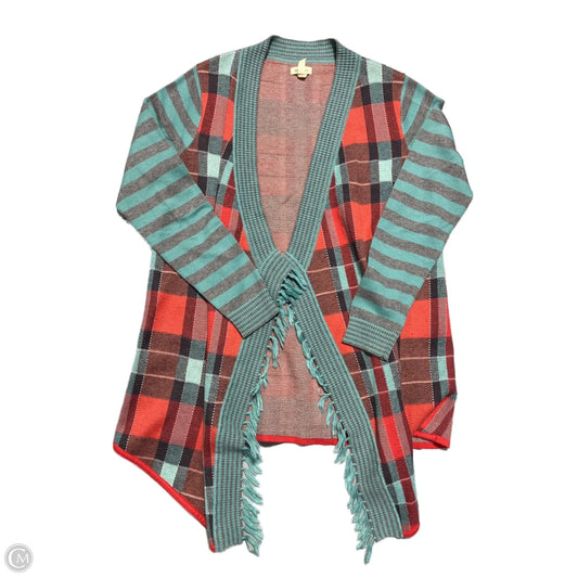 Sweater Cardigan By Matilda Jane In Plaid Pattern, Size: M