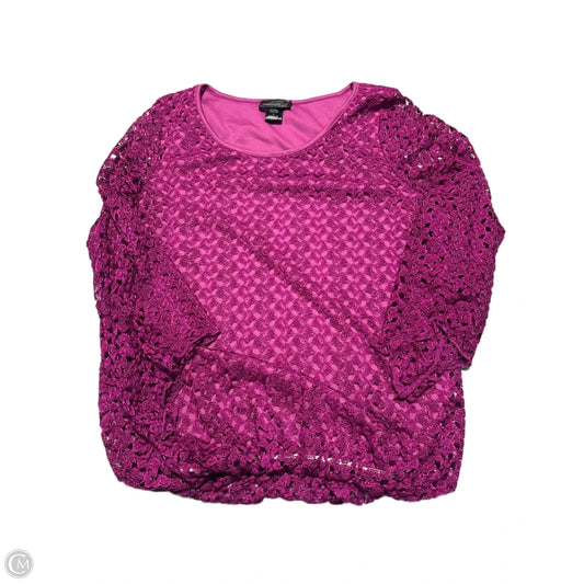 Top Long Sleeve Basic By Brittany Black In Pink, Size: L