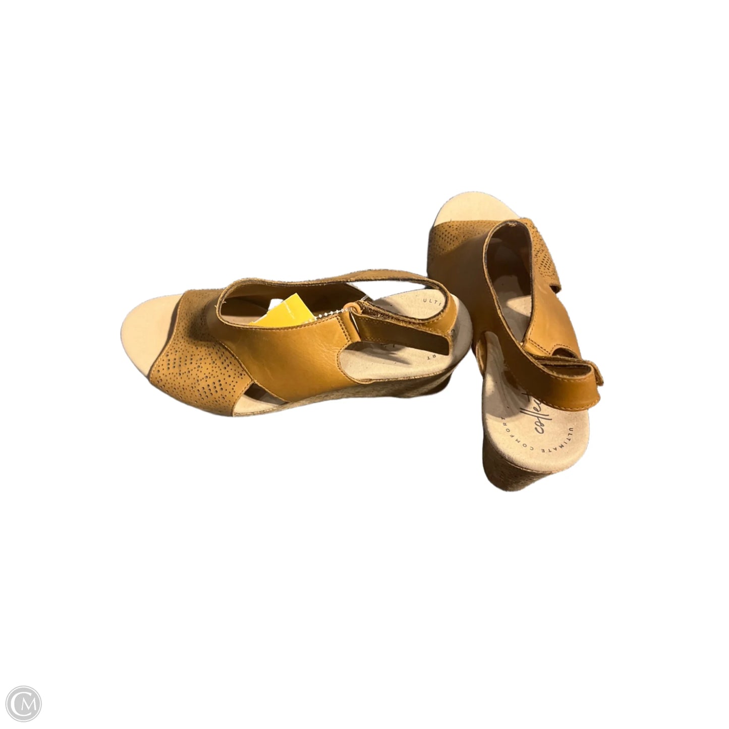 Sandals Heels Wedge By Clarks In Brown, Size: 6