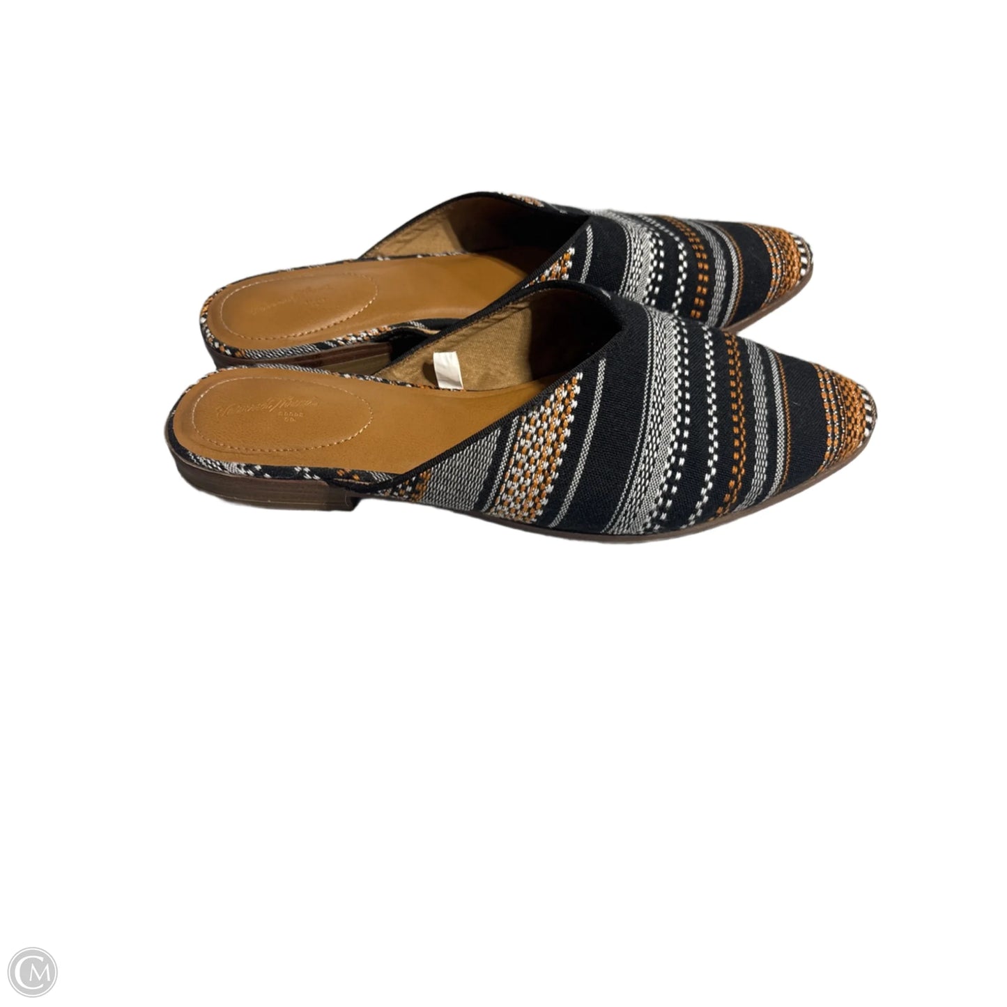 Sandals Flats By Universal Thread In Black & Orange, Size: 10