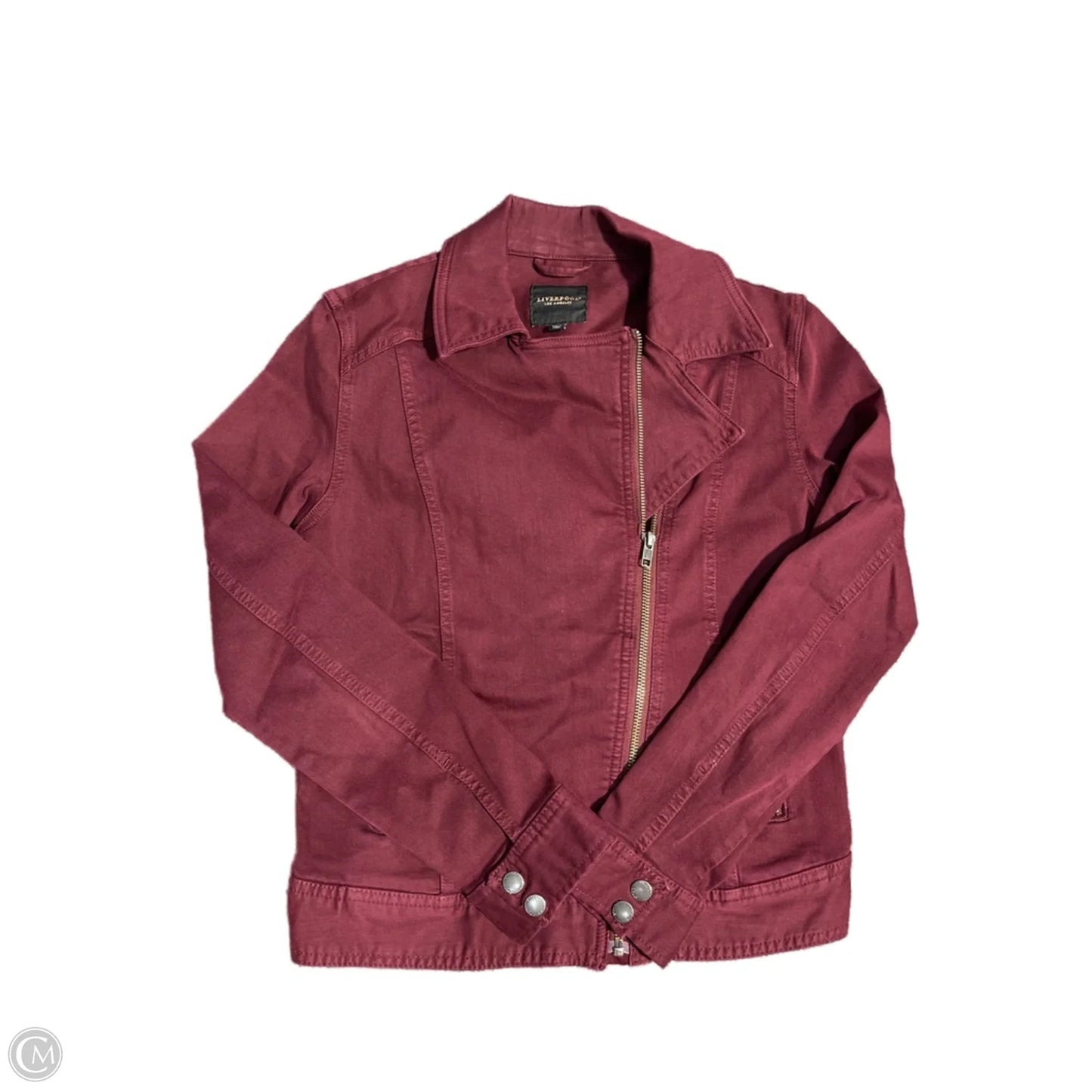 Jacket Denim By Liverpool In Maroon, Size: Xs