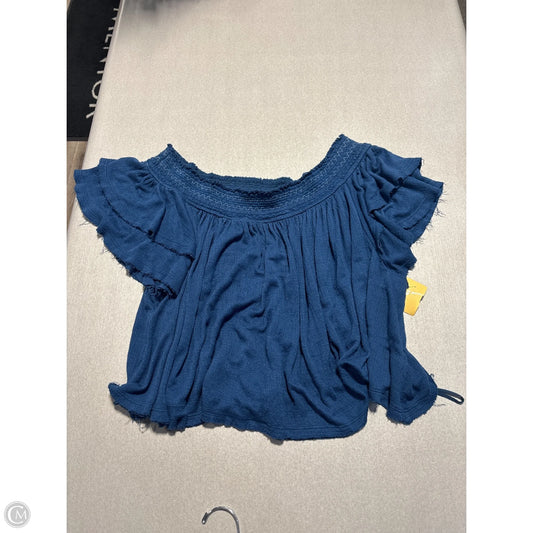 Top Short Sleeve By Free People In Blue, Size: L