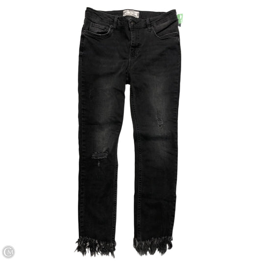 Jeans Skinny By Free People In Black Denim, Size: 4
