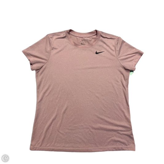 Athletic Top Short Sleeve By Nike In Pink, Size: L