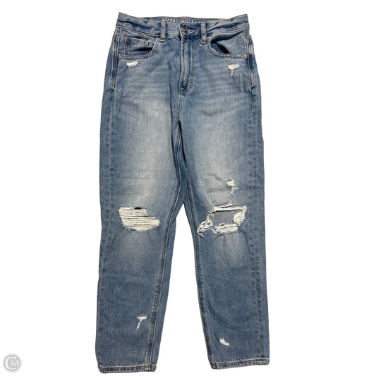 Jeans Straight By American Eagle In Blue Denim, Size: 0