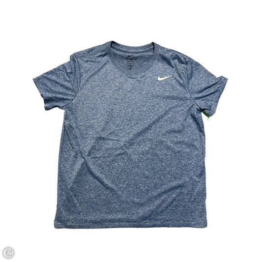 Athletic Top Short Sleeve By Nike In Blue, Size: M