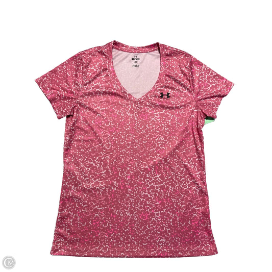 Athletic Top Short Sleeve By Under Armour In Pink, Size: M