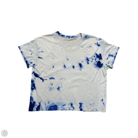 Athletic Top Short Sleeve By Lululemon In Tie Dye Print, Size: L