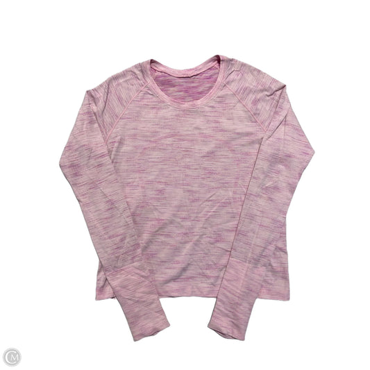 Athletic Top Long Sleeve Crewneck By Lululemon In Pink, Size: L